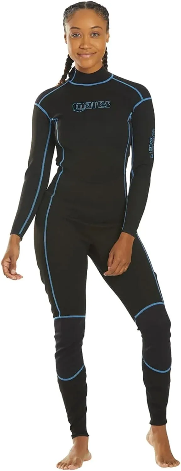 MARES Women's M-Flex 1mm Scuba Diving Neoprene One Piece Full Wetsuit for Warm Water