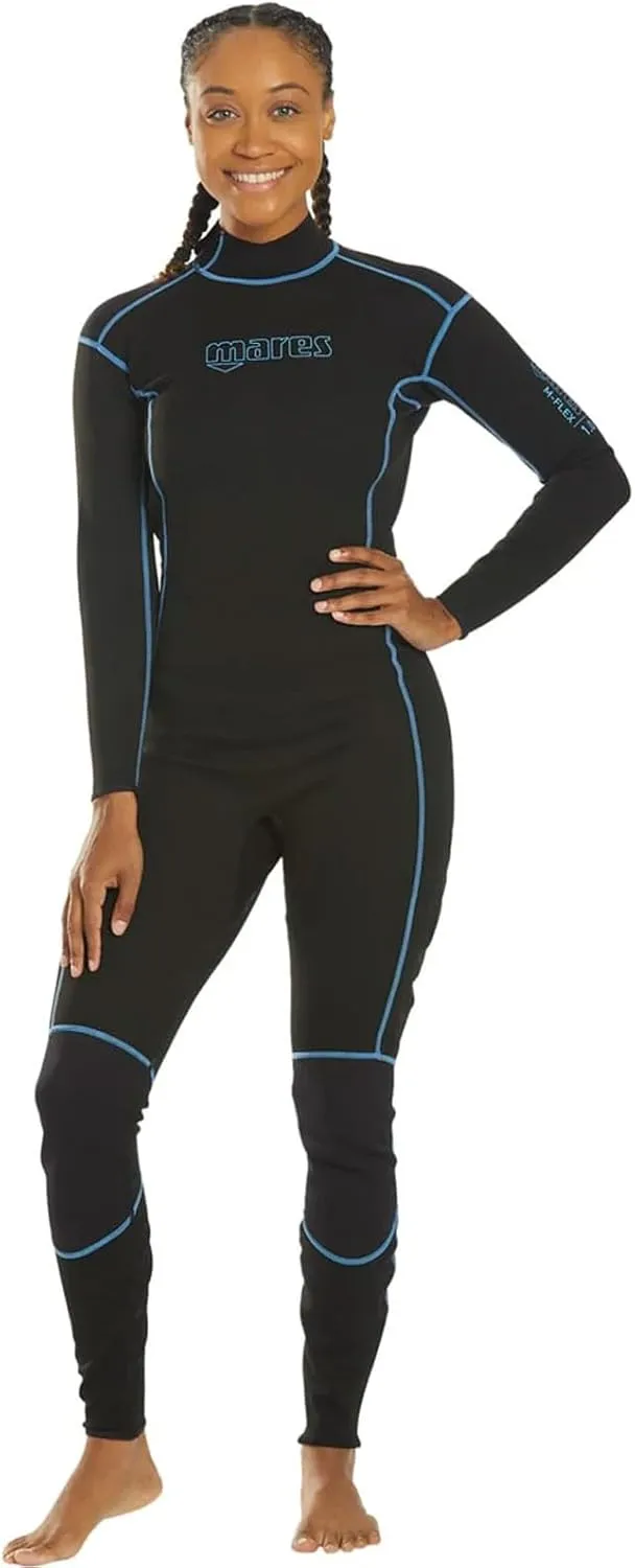 MARES Women's M-Flex 1mm Scuba Diving Neoprene One Piece Full Wetsuit for Warm Water