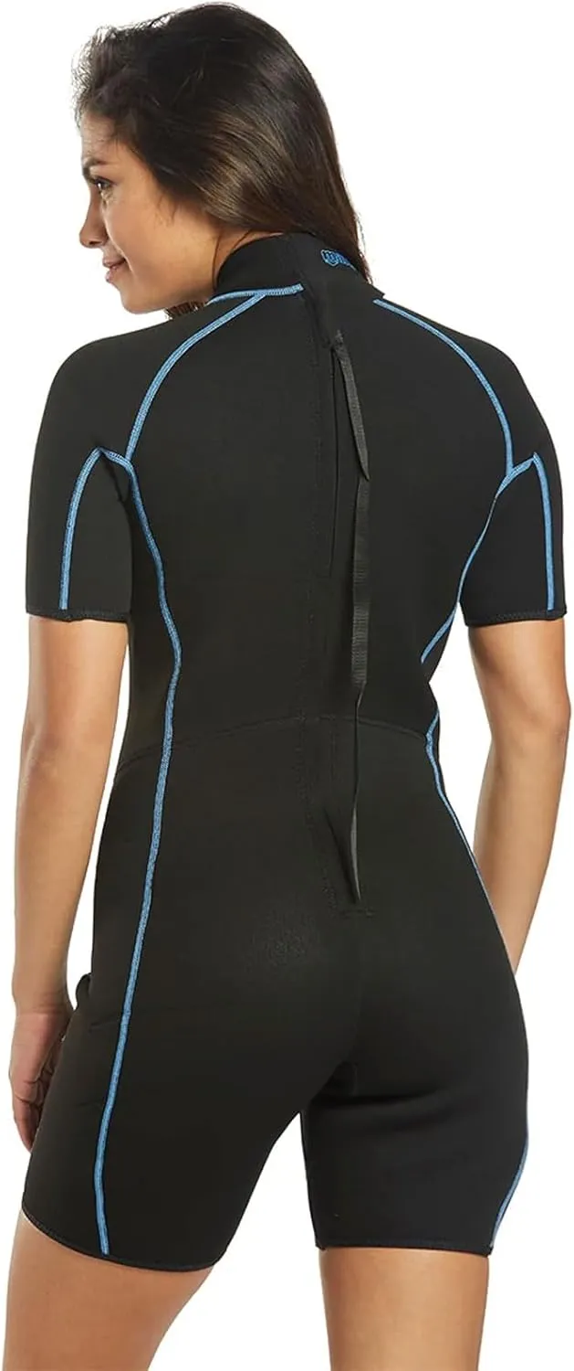 MARES Women's M-Flex 2.5mm Scuba Diving Neoprene One Piece Shorty Wetsuit for Warm Water