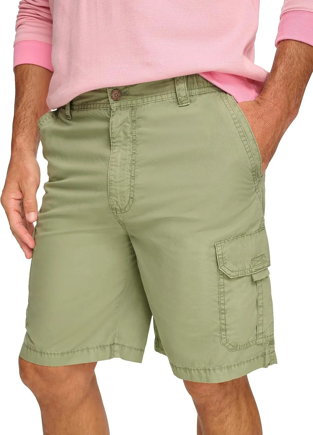 Margaritaville Men's Sun-Bleached Cargo, 100% Cotton Elastic Waistband Shorts