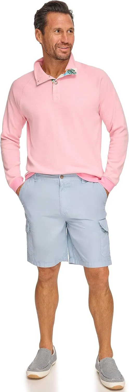 Margaritaville Men's Sun-Bleached Cargo, 100% Cotton Elastic Waistband Shorts