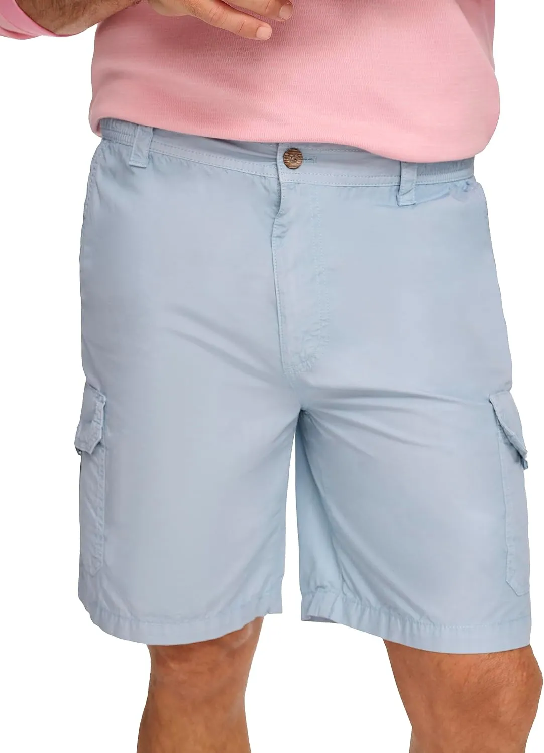 Margaritaville Men's Sun-Bleached Cargo, 100% Cotton Elastic Waistband Shorts