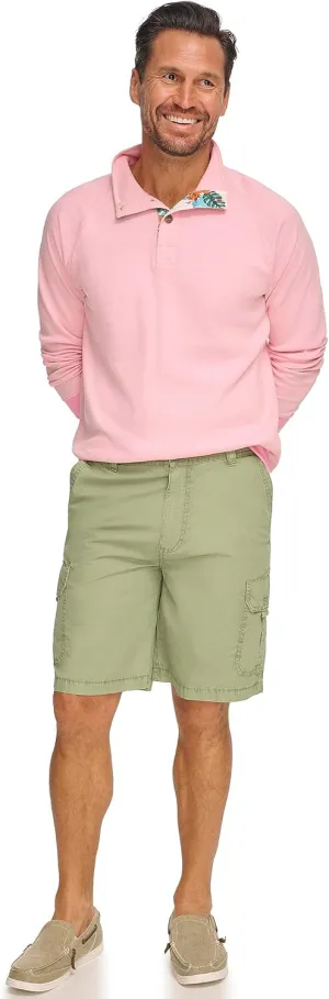 Margaritaville Men's Sun-Bleached Cargo, 100% Cotton Elastic Waistband Shorts
