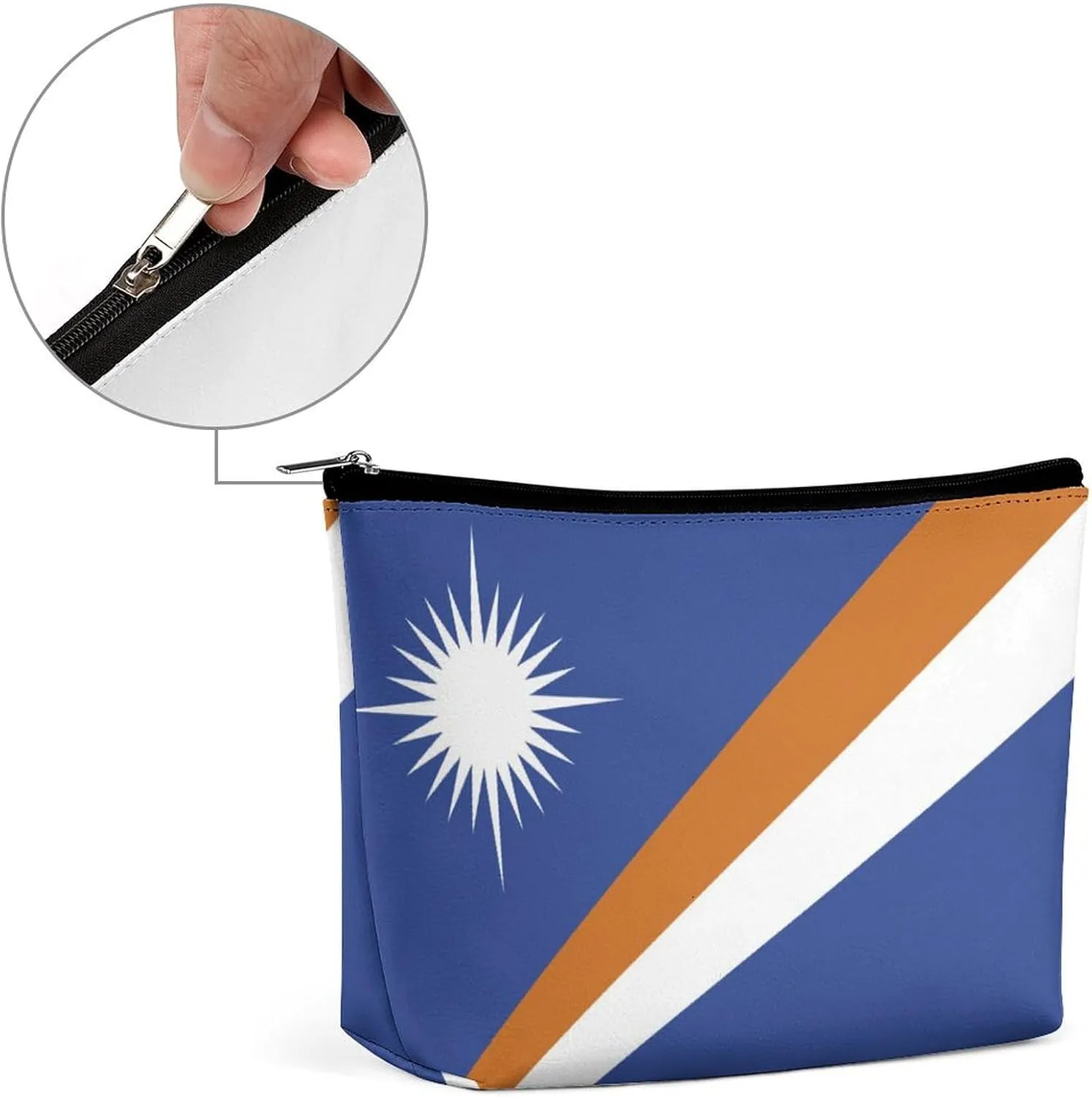 Marshall Lslands Flag Travel-Friendly Cosmetic Bag Makeup Organizer for Women