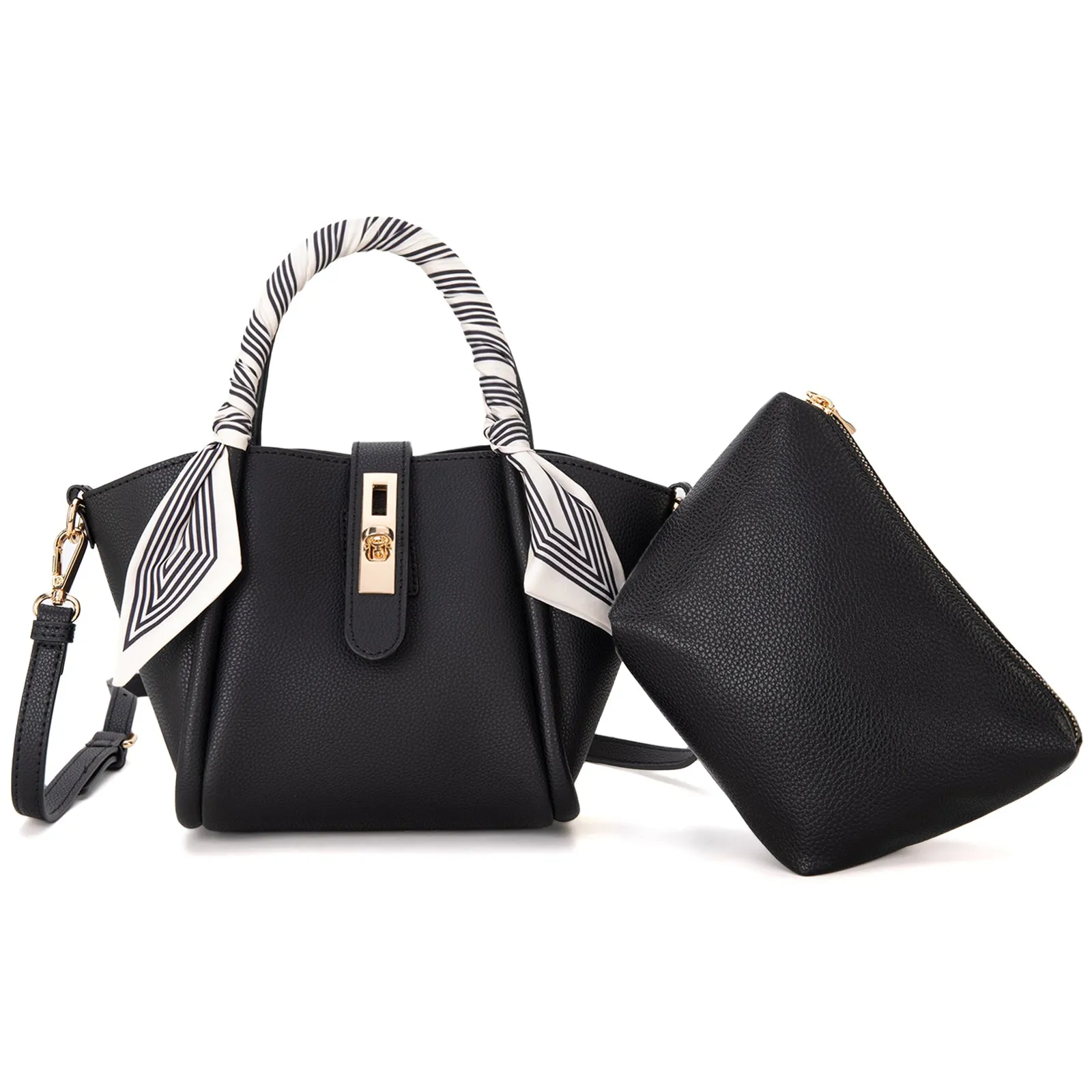 MC-406 Milan Chiva Small Tote Hand Bag Purse with Pouch for Women