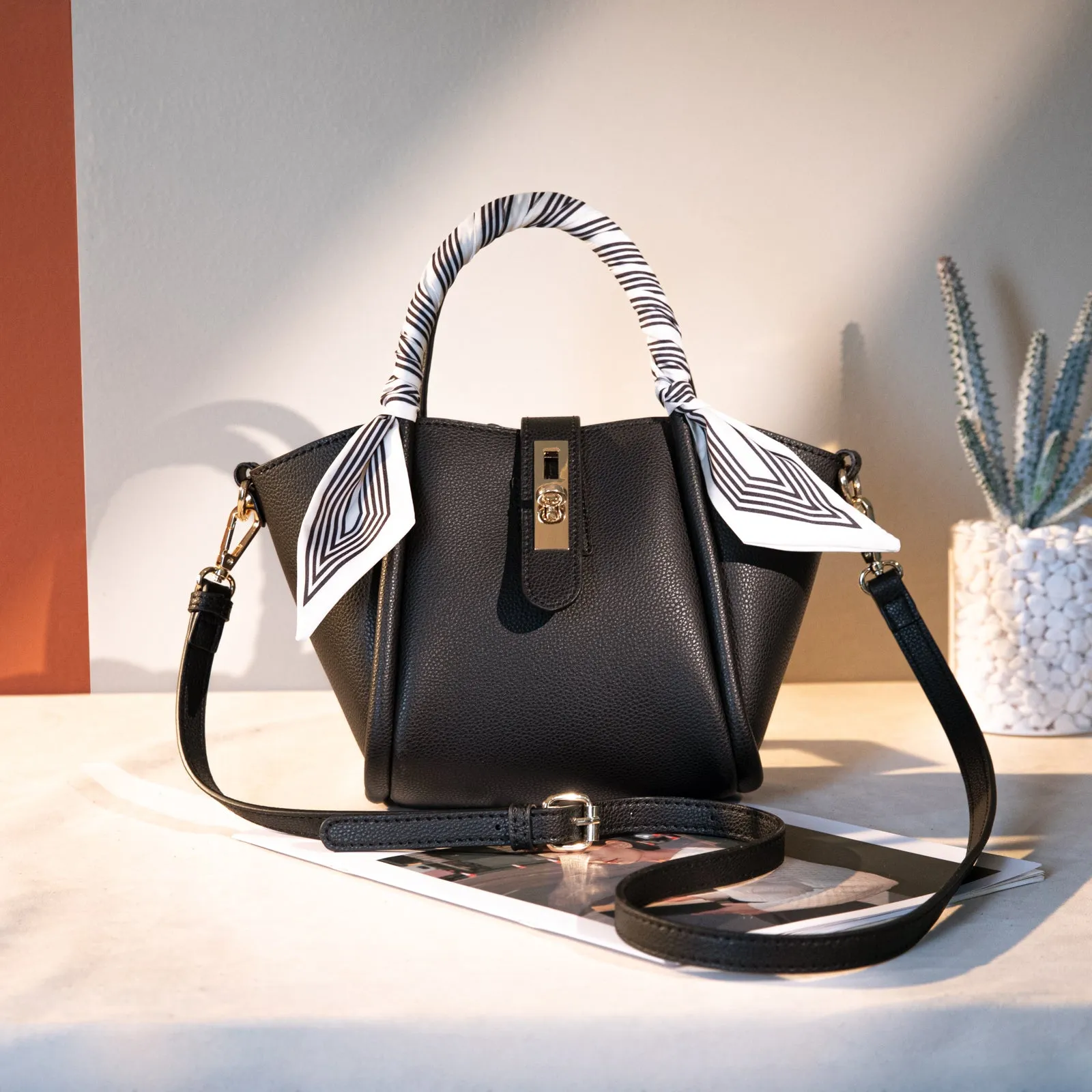 MC-406 Milan Chiva Small Tote Hand Bag Purse with Pouch for Women