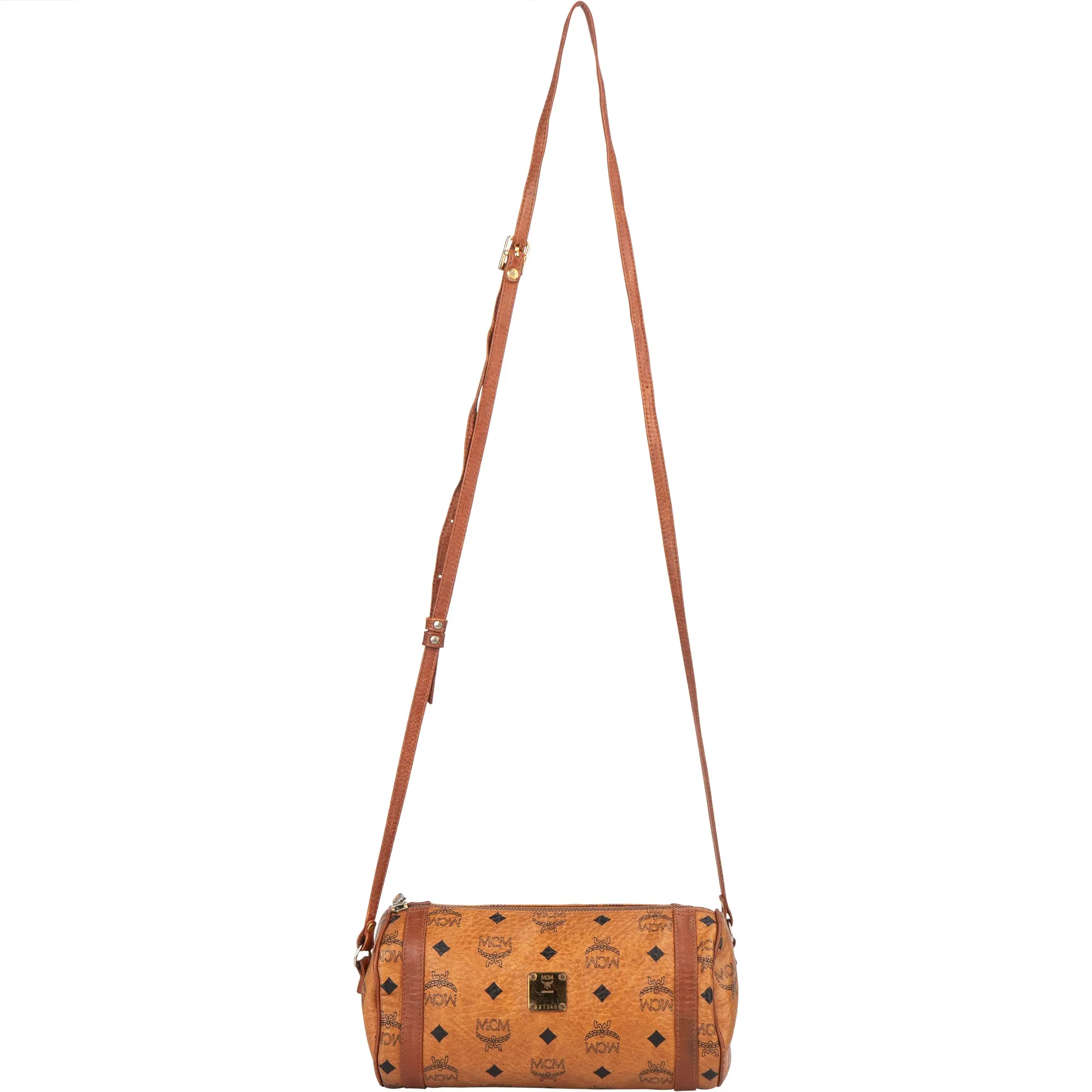 MCM Visetos Monogram Bowling Crossbody Bag