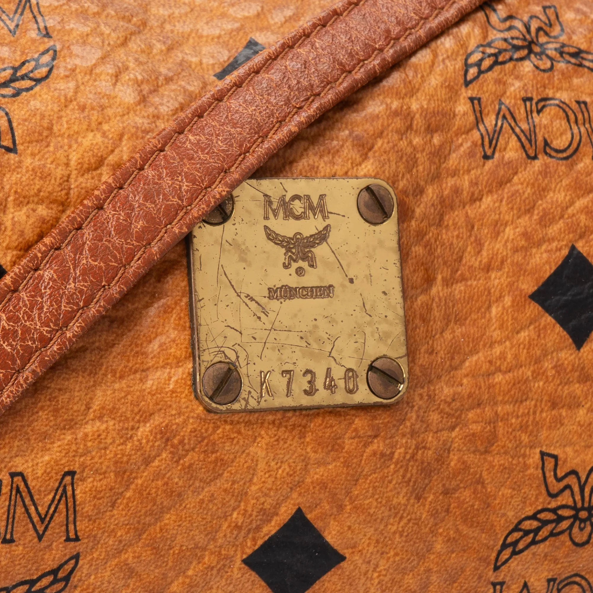 MCM Visetos Monogram Bowling Crossbody Bag