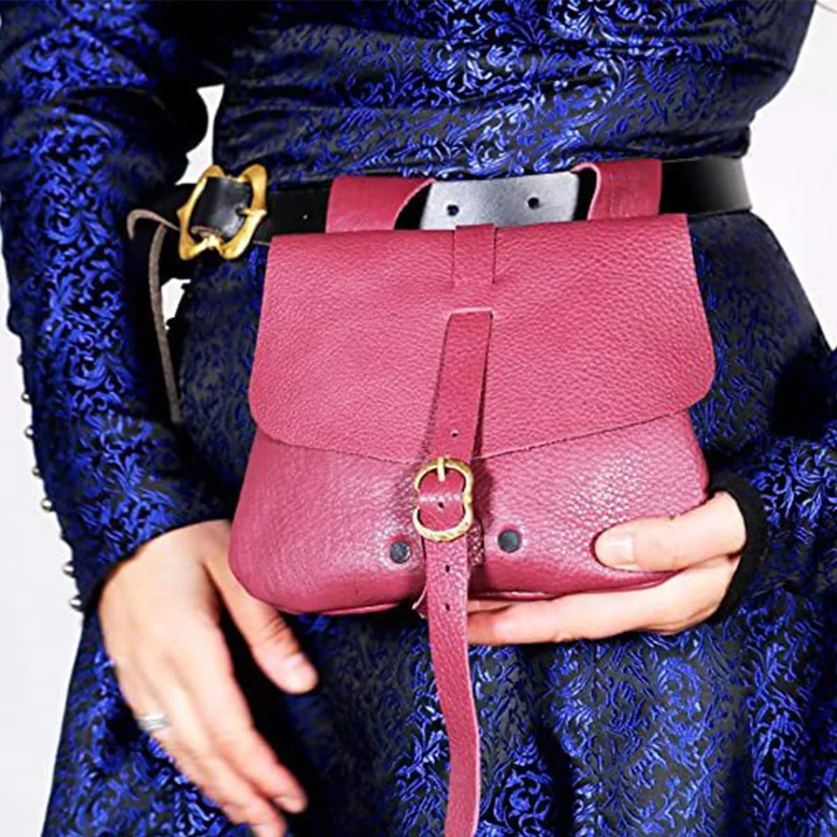 Medieval Leather Belt Bag Viking Renaissance Pouch Bag for LARP Reenactment & Ren Fair