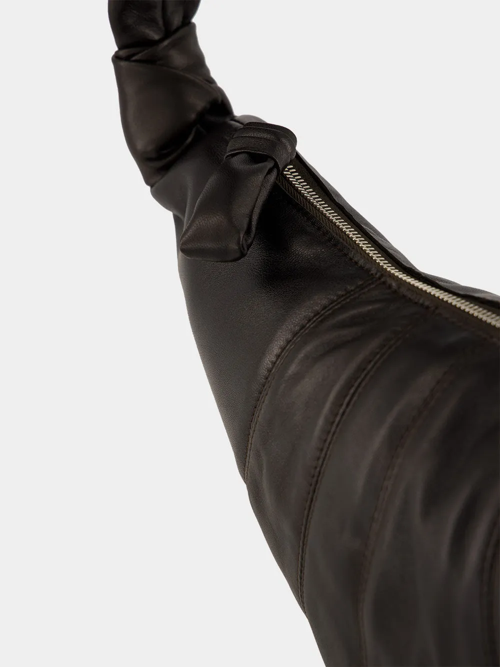 Medium Croissant Bag in Dark Chocolate Nappa Leather