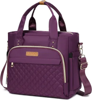 Medium Tote Bag with Multi Pockets for Women, Quilted Top Handle Purse Crossbody Shoulder Bag Handbag