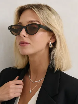 Megan Oval Frame Sunglasses in Green