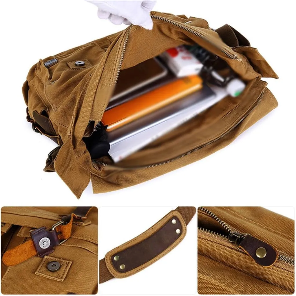 Men's Canvas Bag Shoulder Bag Europe And The United States Retro Crossbody Bag Men's Casual Bag Men's Bag