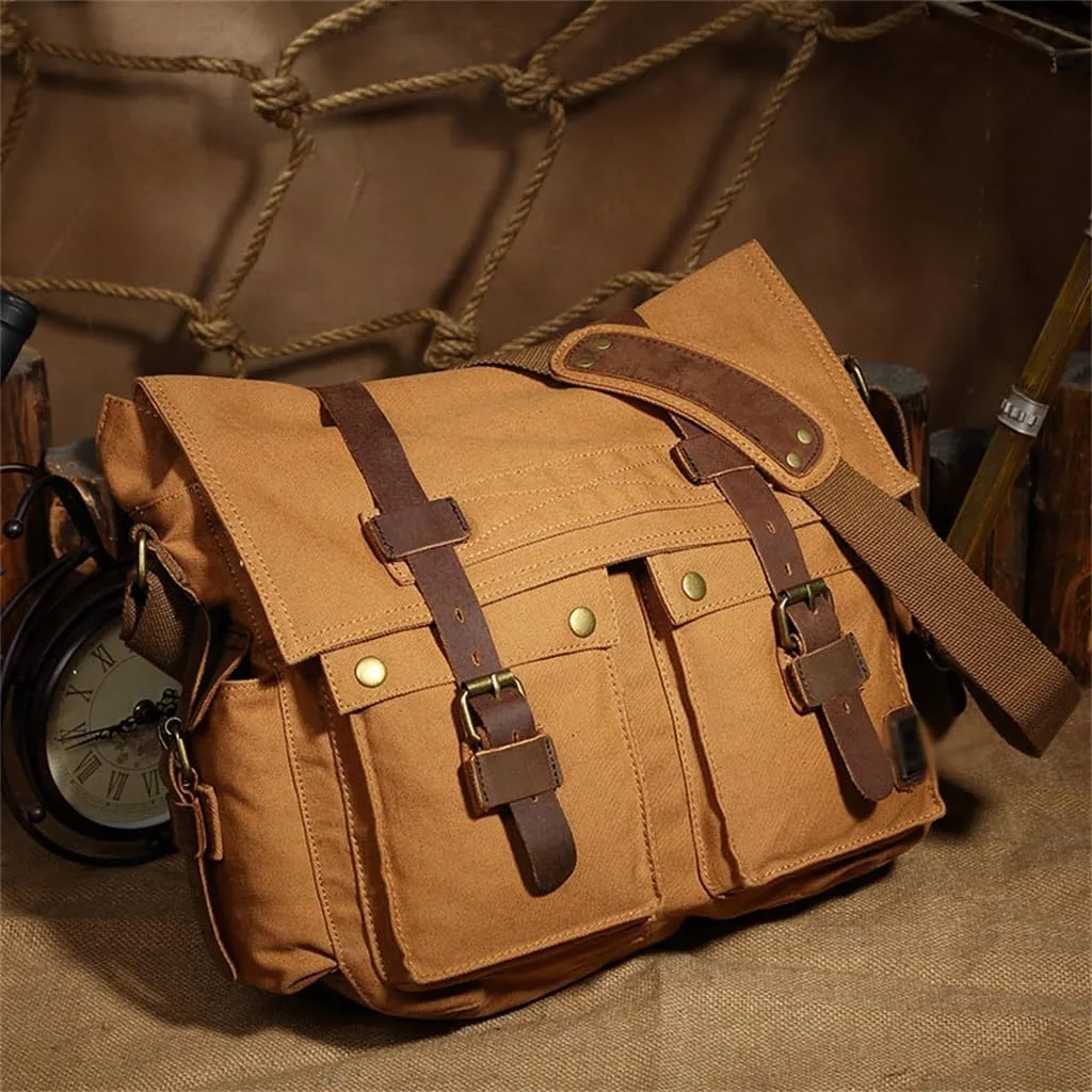 Men's Canvas Bag Shoulder Bag Europe And The United States Retro Crossbody Bag Men's Casual Bag Men's Bag