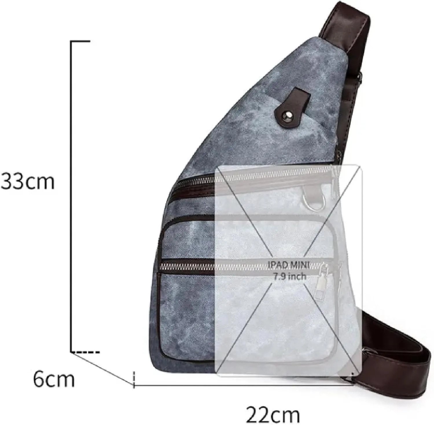 Mens Crossbody Sling Bags Waterproof Anti Thef Multipurpose Chest Bag Shoulder Bag for Running Hiking Camping(Black)
