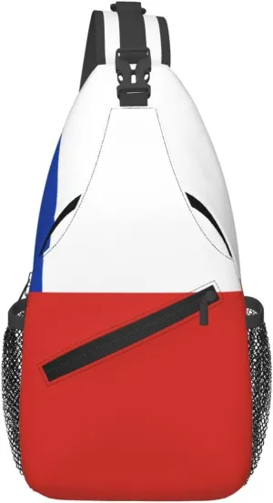Men's Flag of Chile printed casual crossbody bag, chest bag, adjustable shoulder strap, suitable for daily travel