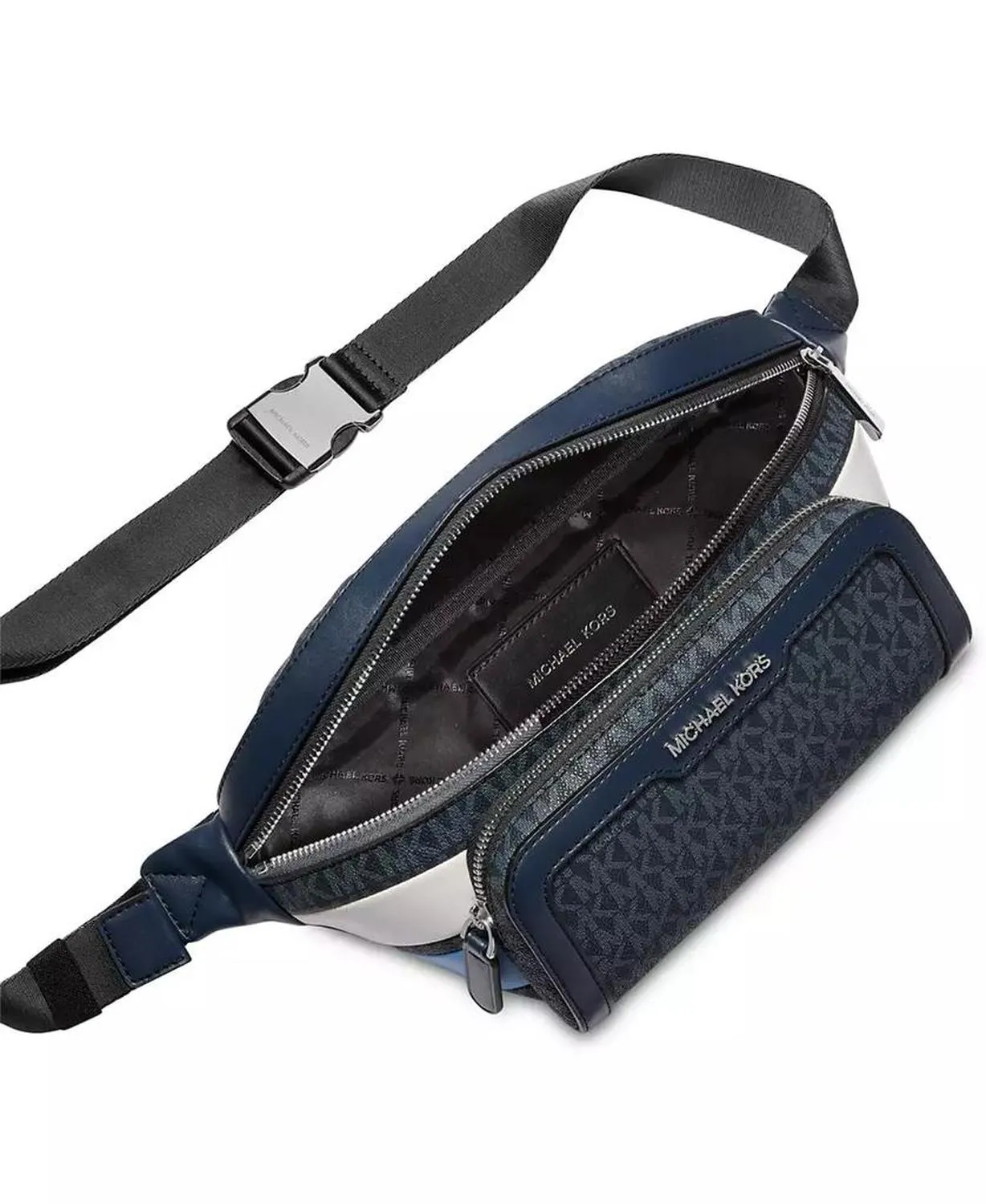 Men's Leather Colorblocked Logo Belt Bag