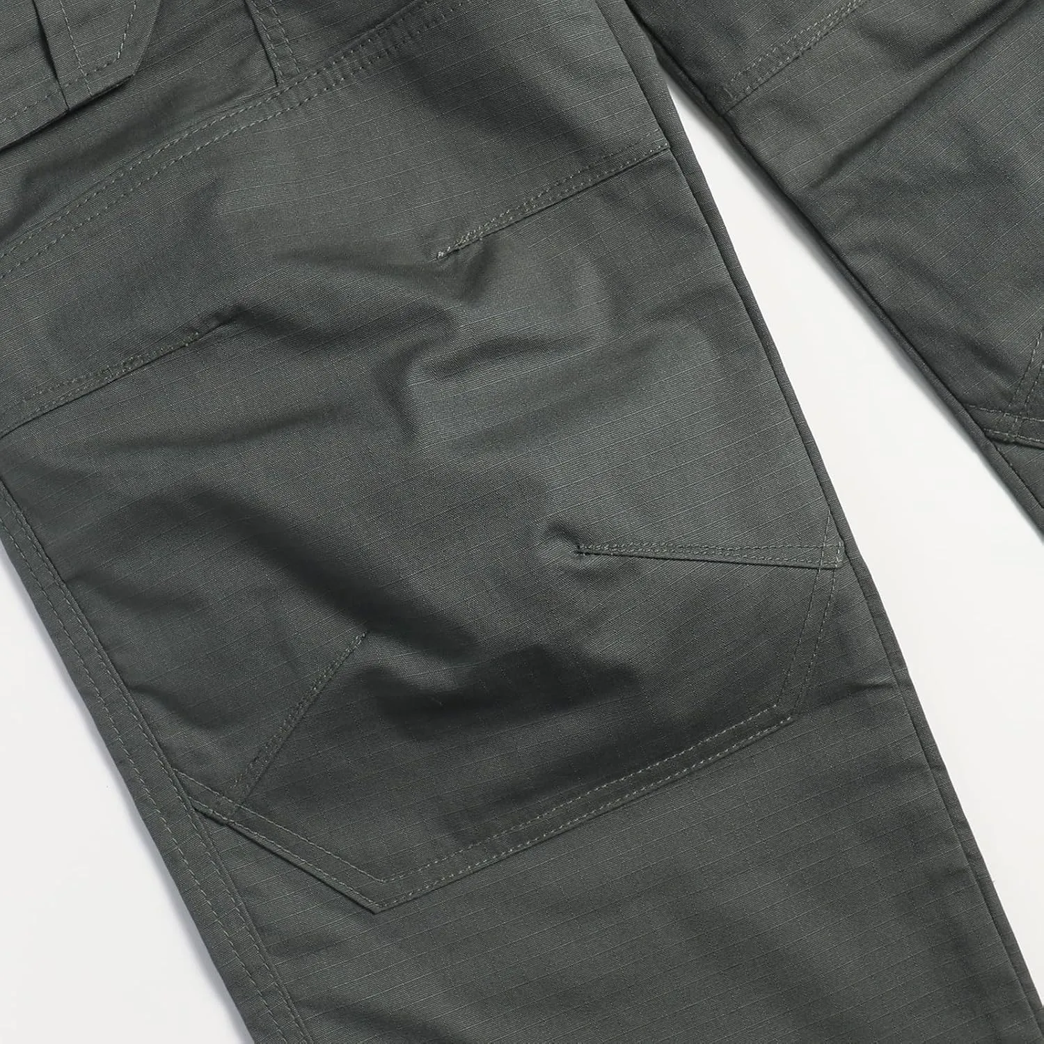 Men's Tactical Hiking Cargo Pants Water-Resistant Ripstop Elastic Waist Durable Camping Climbing