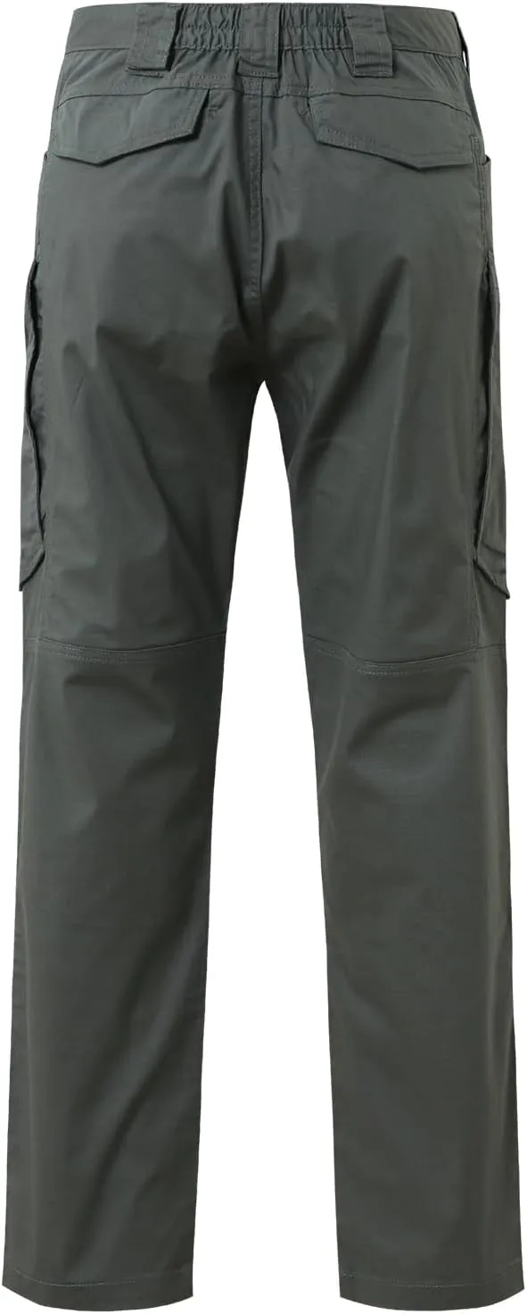 Men's Tactical Hiking Cargo Pants Water-Resistant Ripstop Elastic Waist Durable Camping Climbing