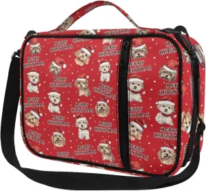 Merry Christmas Bible Case for Women Church Bag Bible Bag Dogs Crossbody Bags with Zipper Pocket Holy Book Protector Pouch