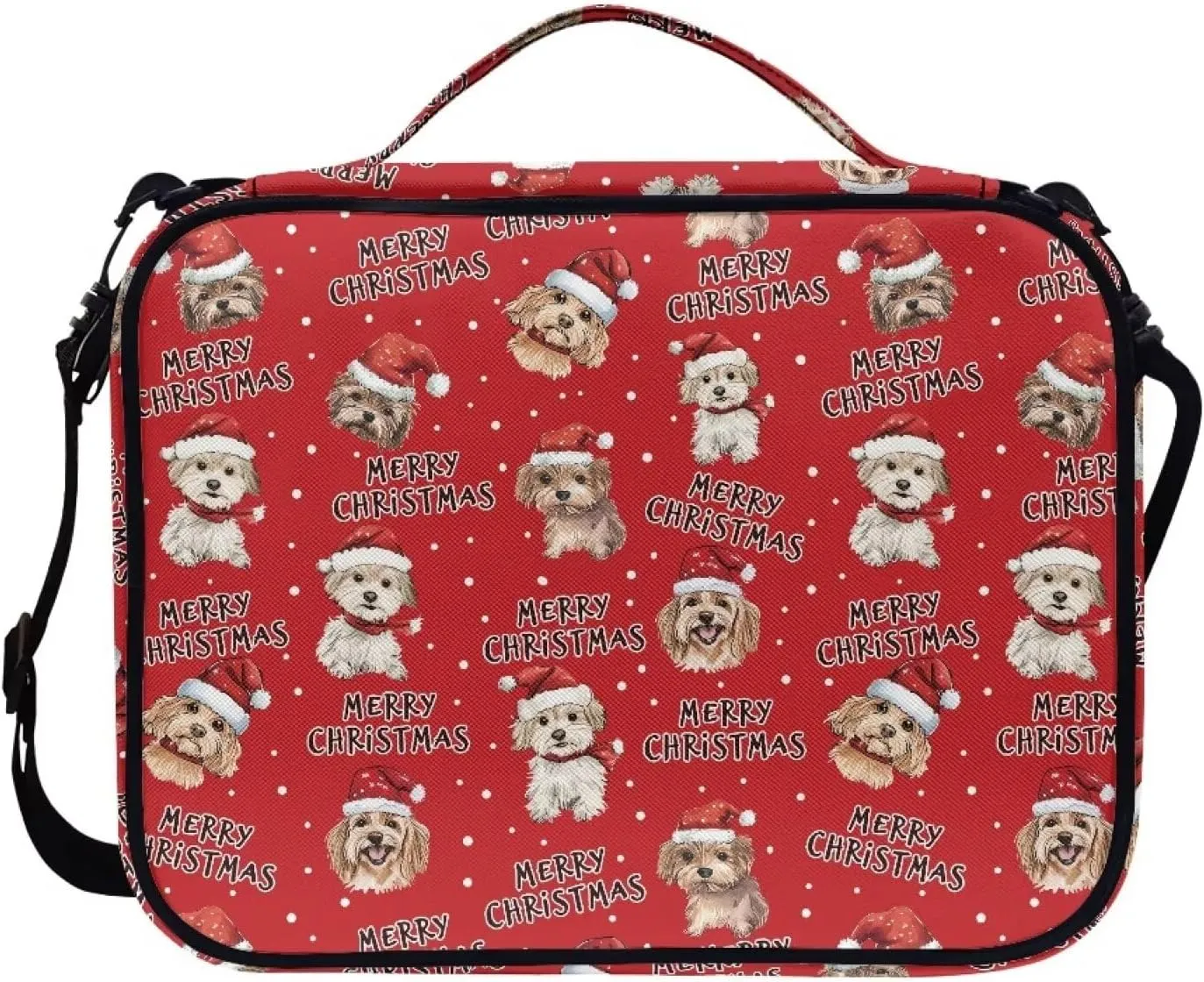 Merry Christmas Bible Case for Women Church Bag Bible Bag Dogs Crossbody Bags with Zipper Pocket Holy Book Protector Pouch