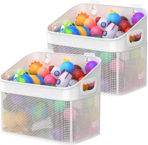 Mesh Baby Bath Toy Storage, ‎Large Capacity and Quick Drying Baby Toy Storage for Bath, Multi-use Net Bags Make Baby Bath Toy Organizer Easy, 2 Pack