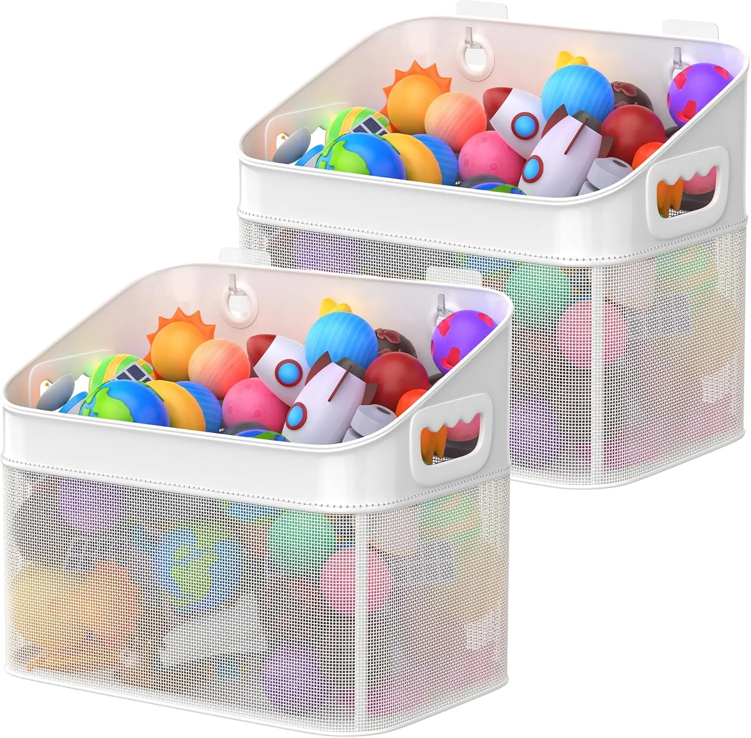 Mesh Baby Bath Toy Storage, ‎Large Capacity and Quick Drying Baby Toy Storage for Bath, Multi-use Net Bags Make Baby Bath Toy Organizer Easy, 2 Pack