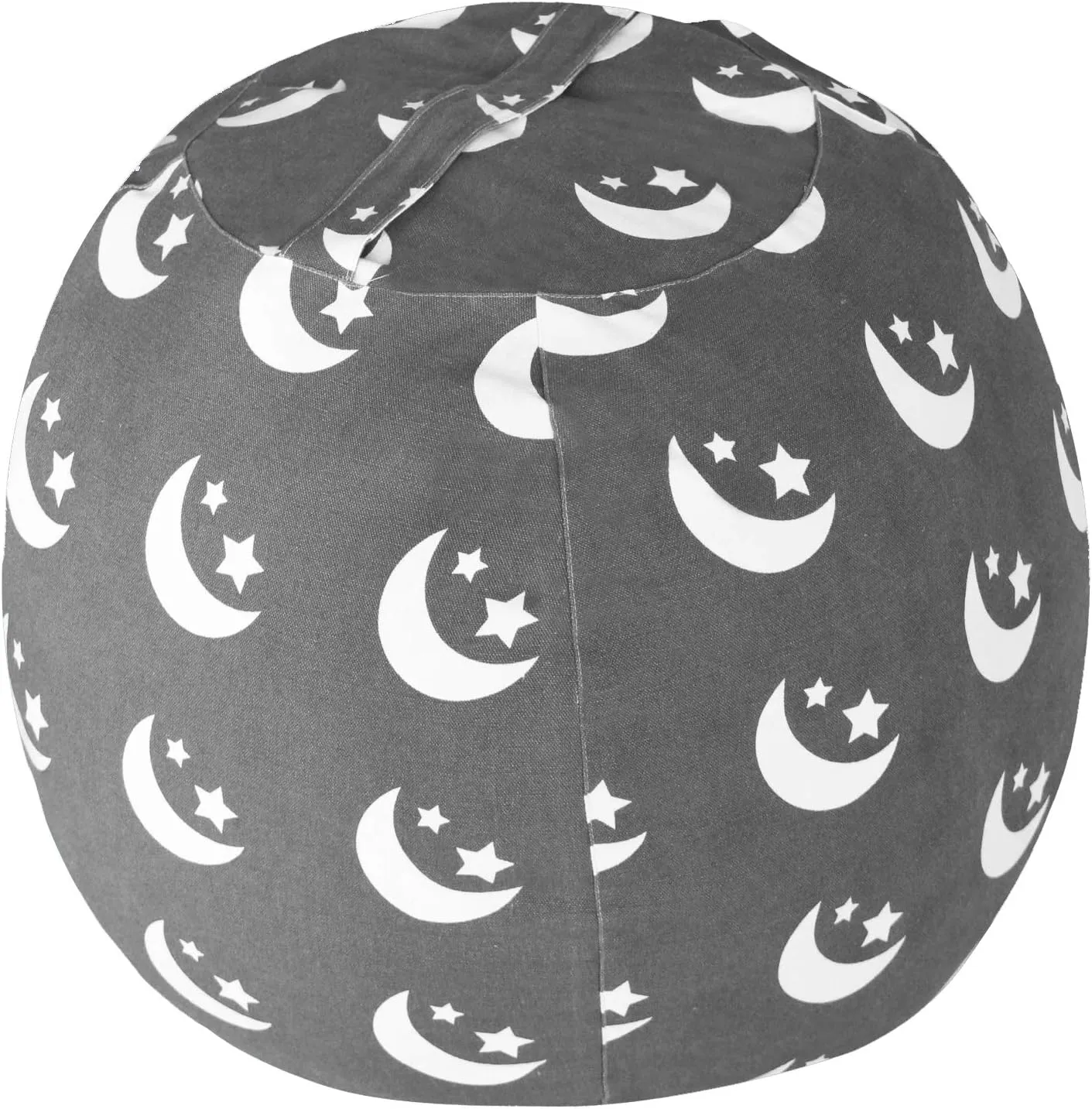 Miaowater 2 PCS Stuffed Animal Storage Bean Bag Chair Cover, Cotton Canvas Beanbag with Zipper for Organizing Kid's and Adults Room Stars Moon 24"