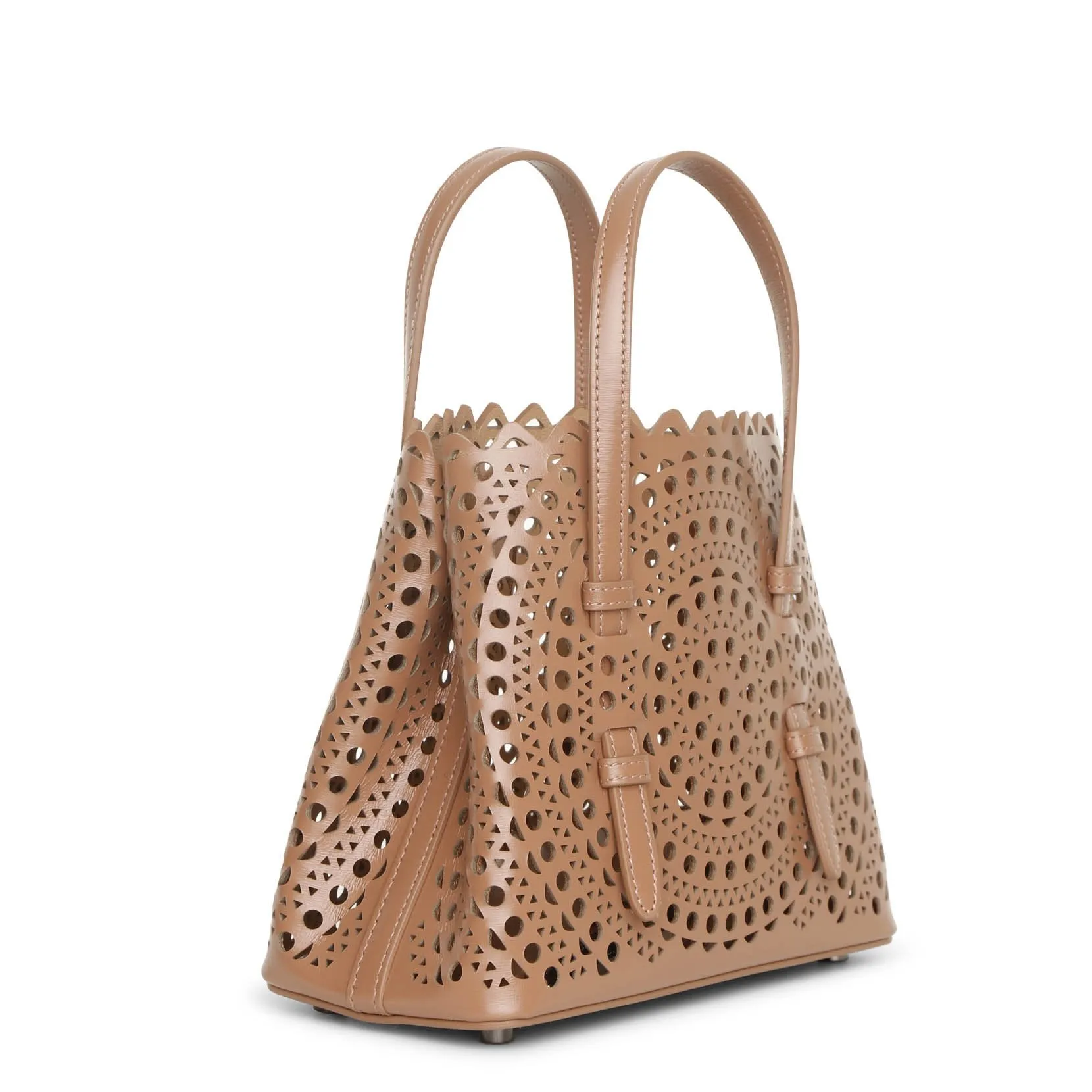 Mina mini 20 nude leather tote bag