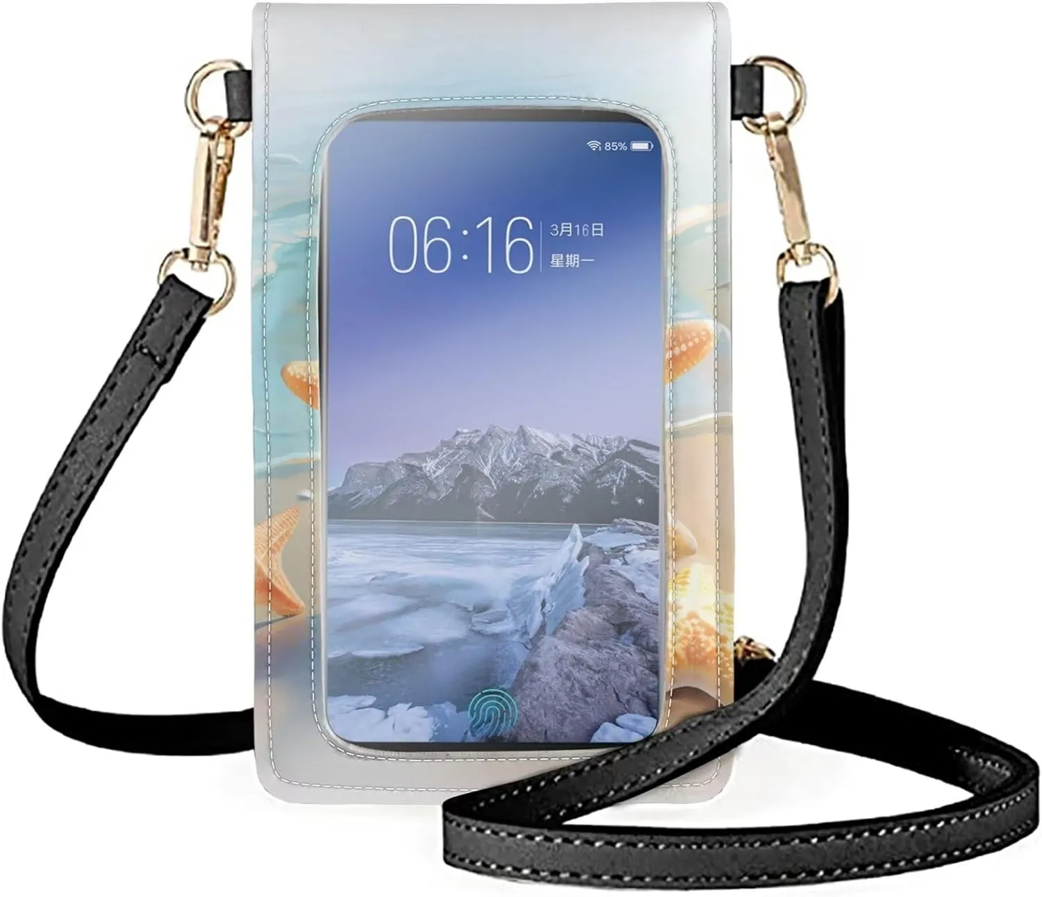 Mini Cell Phone Bag Smartphone Purse Crossbody Cell Phone Pouch with Touchscreen Window