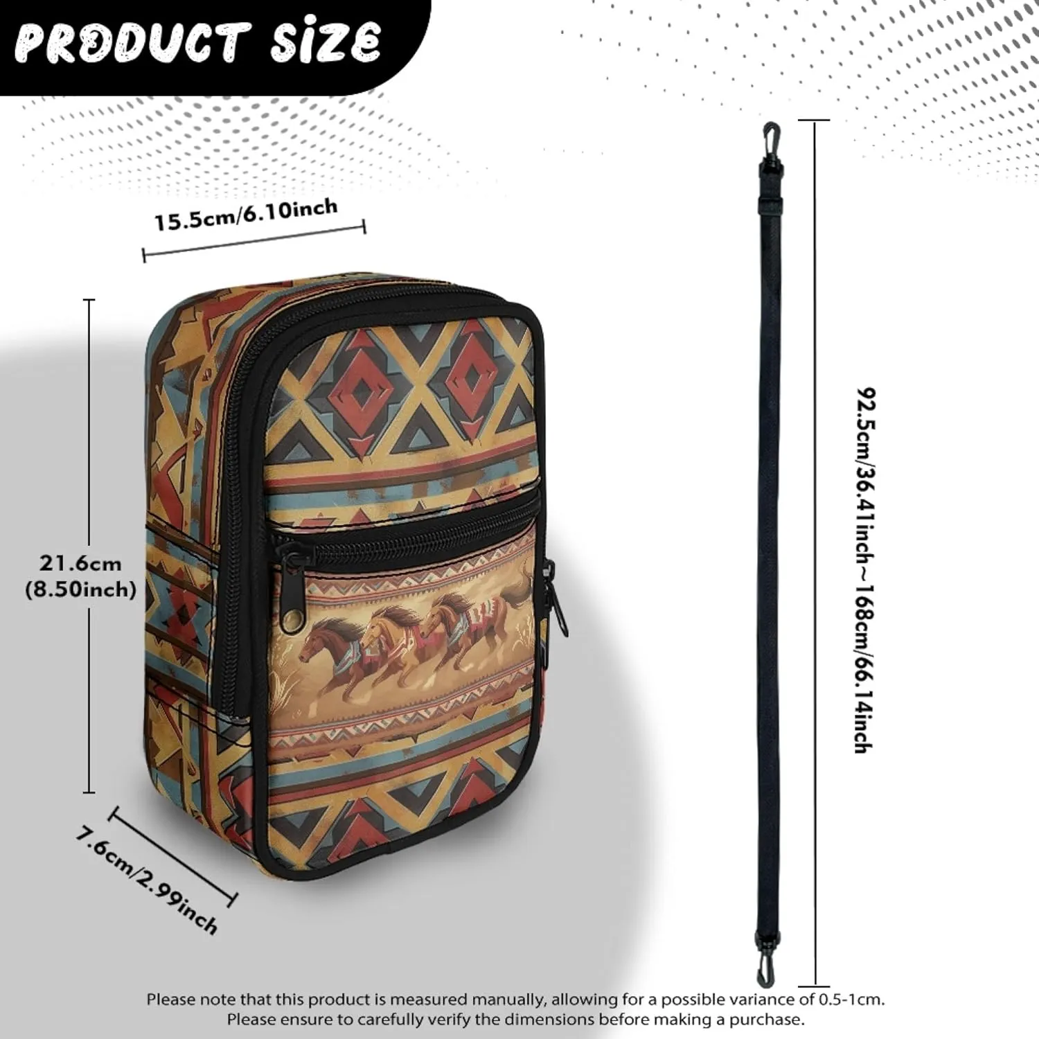 Mini Crossbody Bag with Adjustable Straps Small Crossbody Bags for Men Multifunctional Messenger Bag