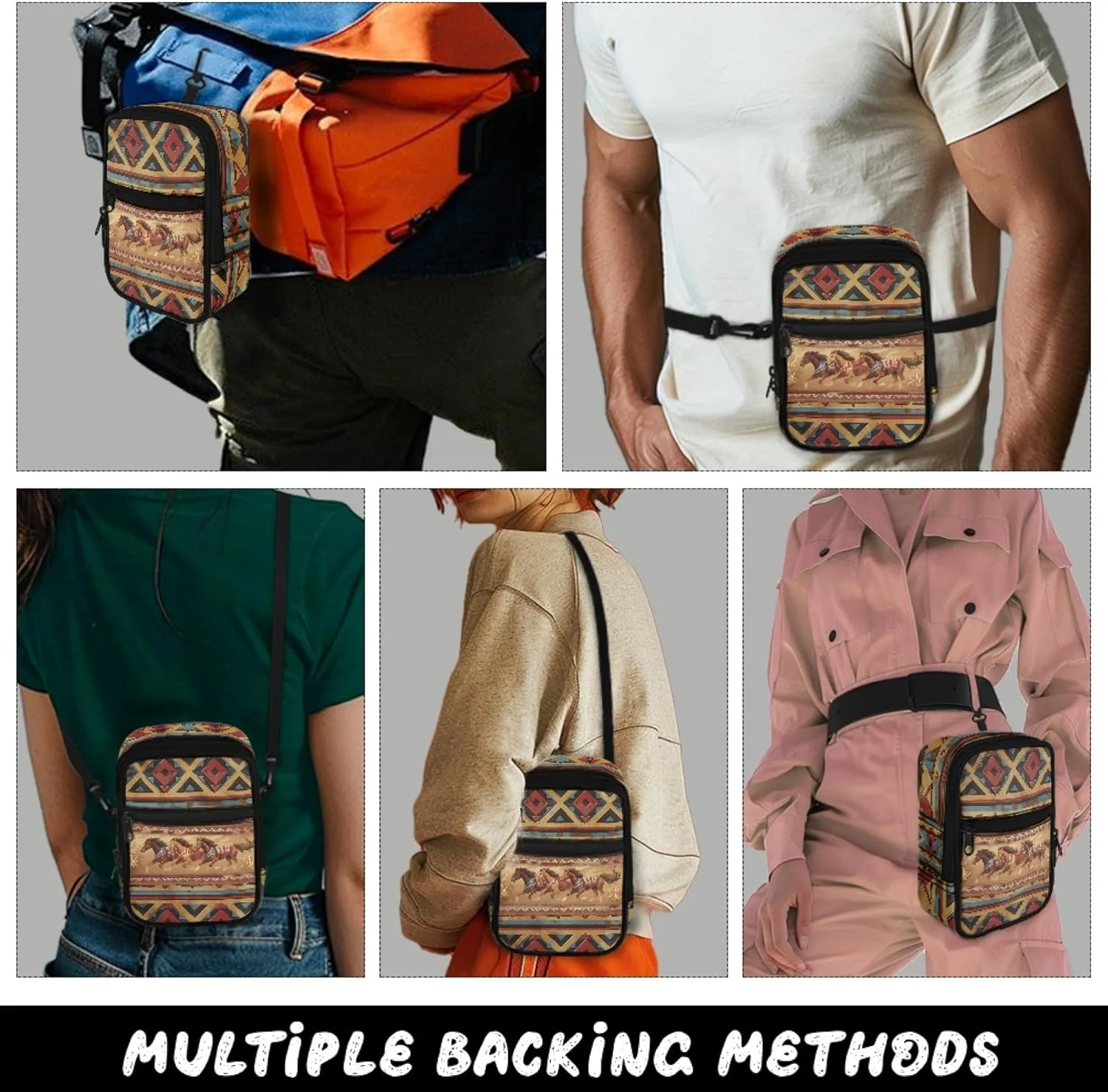Mini Crossbody Bag with Adjustable Straps Small Crossbody Bags for Men Multifunctional Messenger Bag
