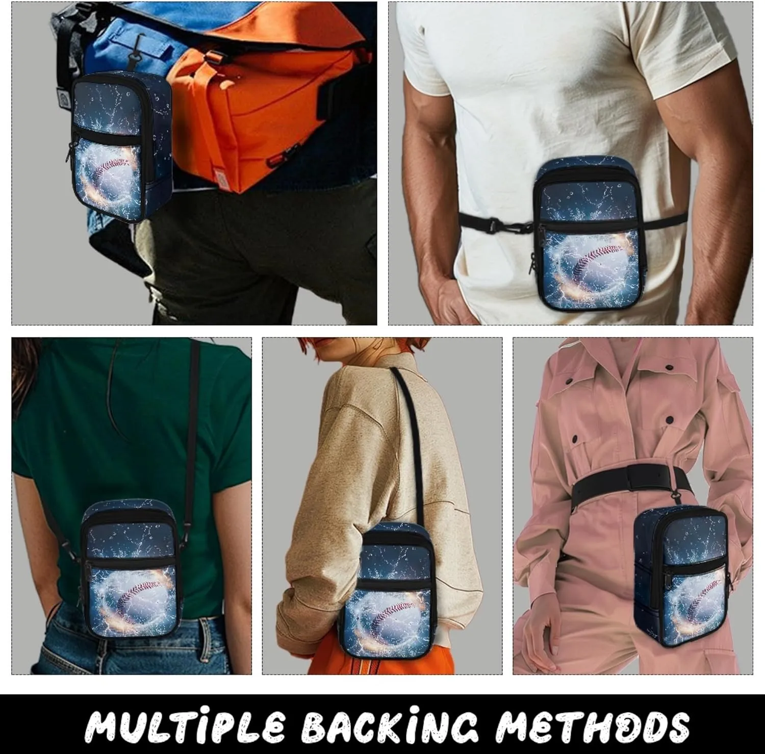 Mini Crossbody Bag with Adjustable Straps Small Crossbody Bags for Men Multifunctional Messenger Bag