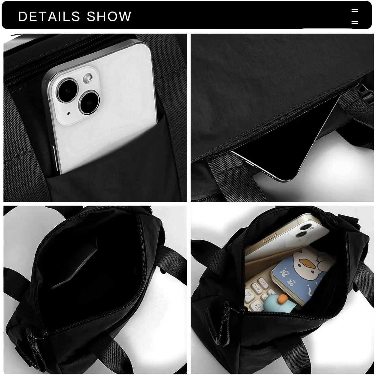 Mini Gym Bag for Women Small Sling Bag for Cute Travel Duffle Bags Workout Sport Crossbody Bag Personal Item Bags Black