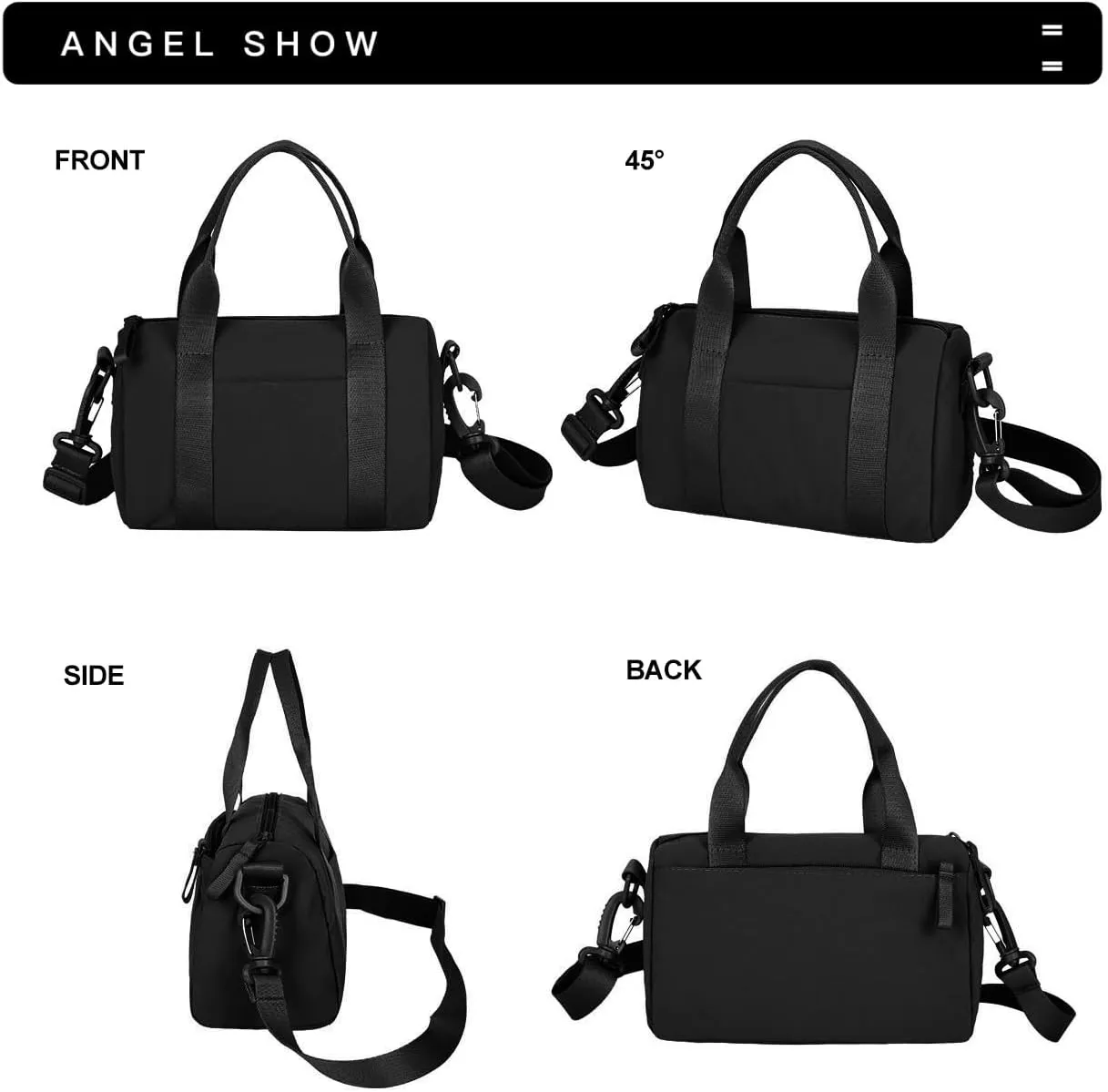 Mini Gym Bag for Women Small Sling Bag for Cute Travel Duffle Bags Workout Sport Crossbody Bag Personal Item Bags Black