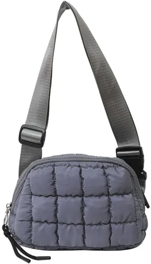 Mini Quilted Puffer Crossbody Bags for Women Puff Chest Belt Bag Fanny Pack Puffy Shoulder Bag Bubble Handbag Purse