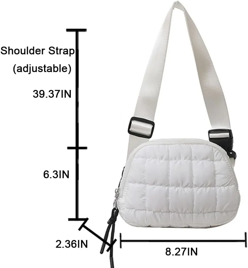 Mini Quilted Puffer Crossbody Bags for Women Puff Chest Belt Bag Fanny Pack Puffy Shoulder Bag Bubble Handbag Purse