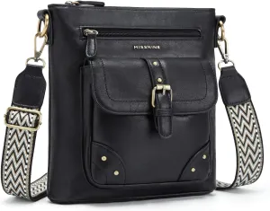 Missnine Crossbody Bags for Women Multi Pocket Purses Soft Leather Medium Shoulder Handbags with Adjustable Strap