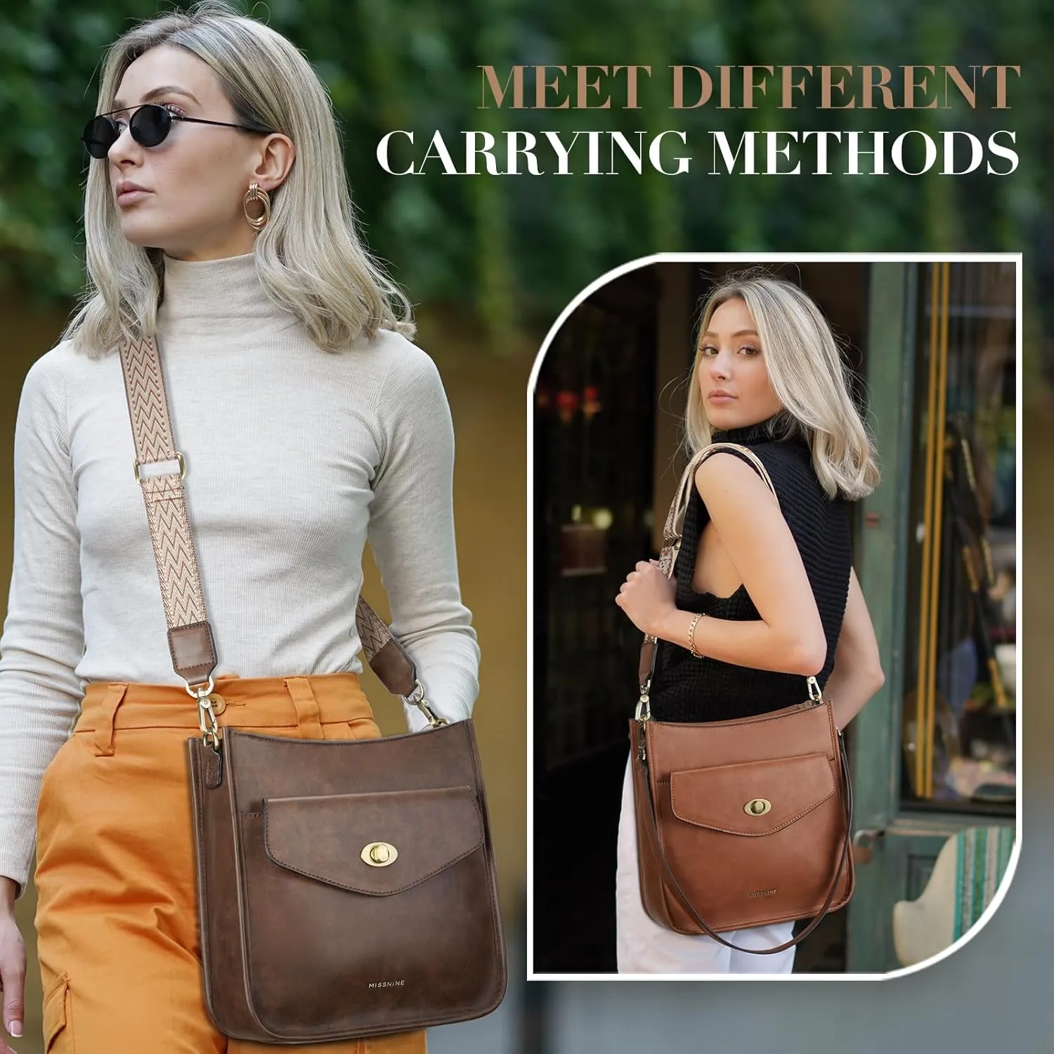 Missnine Hobo Bag Purses and Handbags for Women Top Handle Handbags with Pocket Zipper