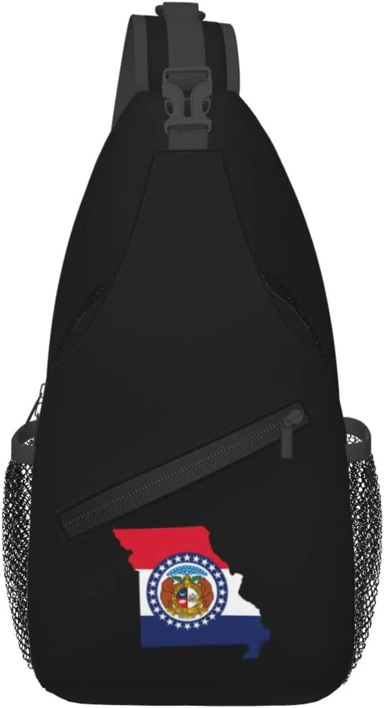 Missouri Terrain Map Crossbody Bags For Women Men Chest Backpack Gym Shoulder Bag Travel Outdoor Sports Casual Crossbody Bags
