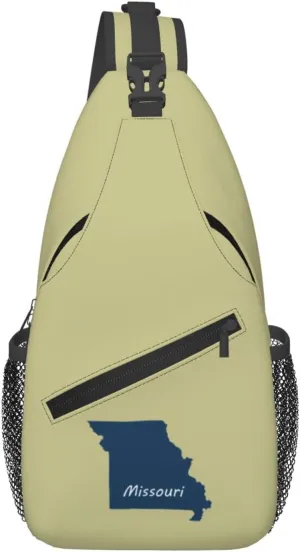 Missouri Terrain Map Crossbody Bags For Women Men Chest Backpack Gym Shoulder Bag Travel Outdoor Sports Casual Crossbody Bags