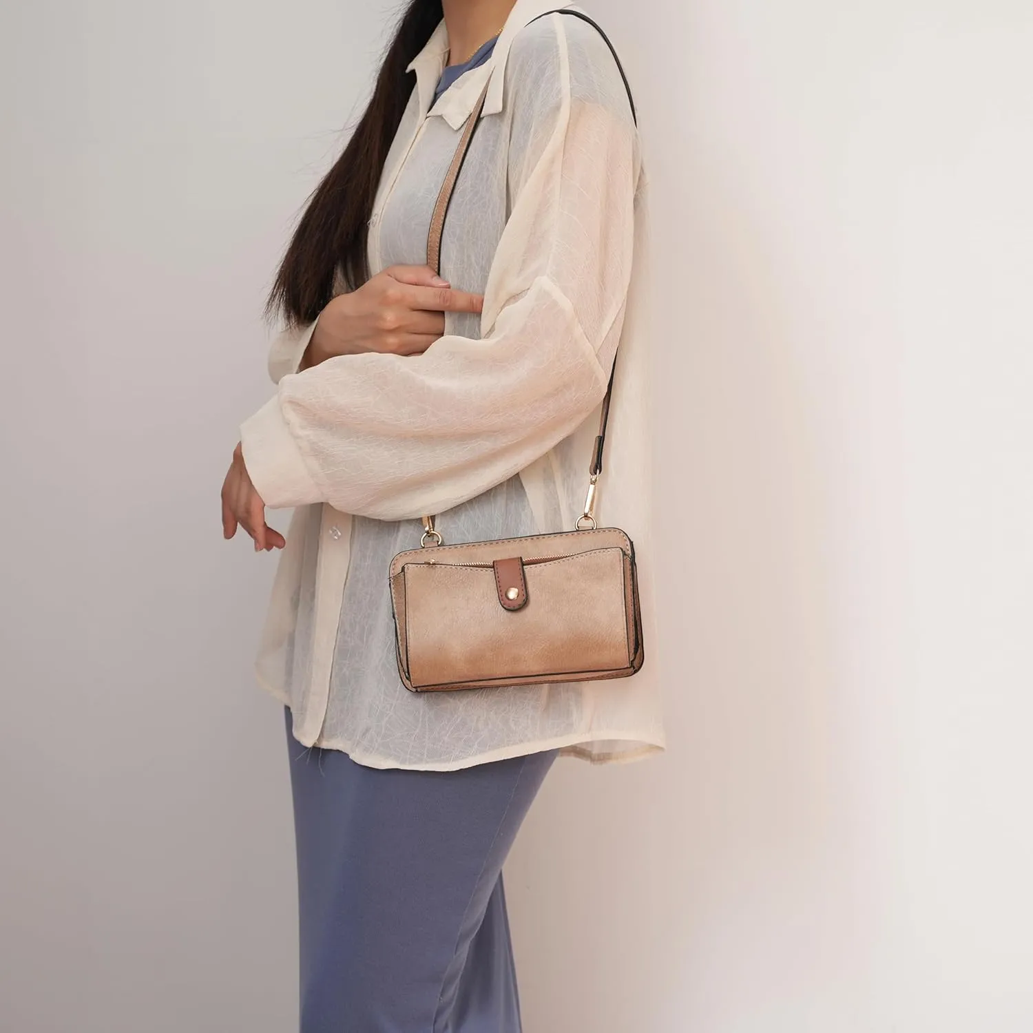 MKF Collection Crossbody bag for women, Vegan Leather Shoulder Bag Handbag Purse with Card Holder by Mia K