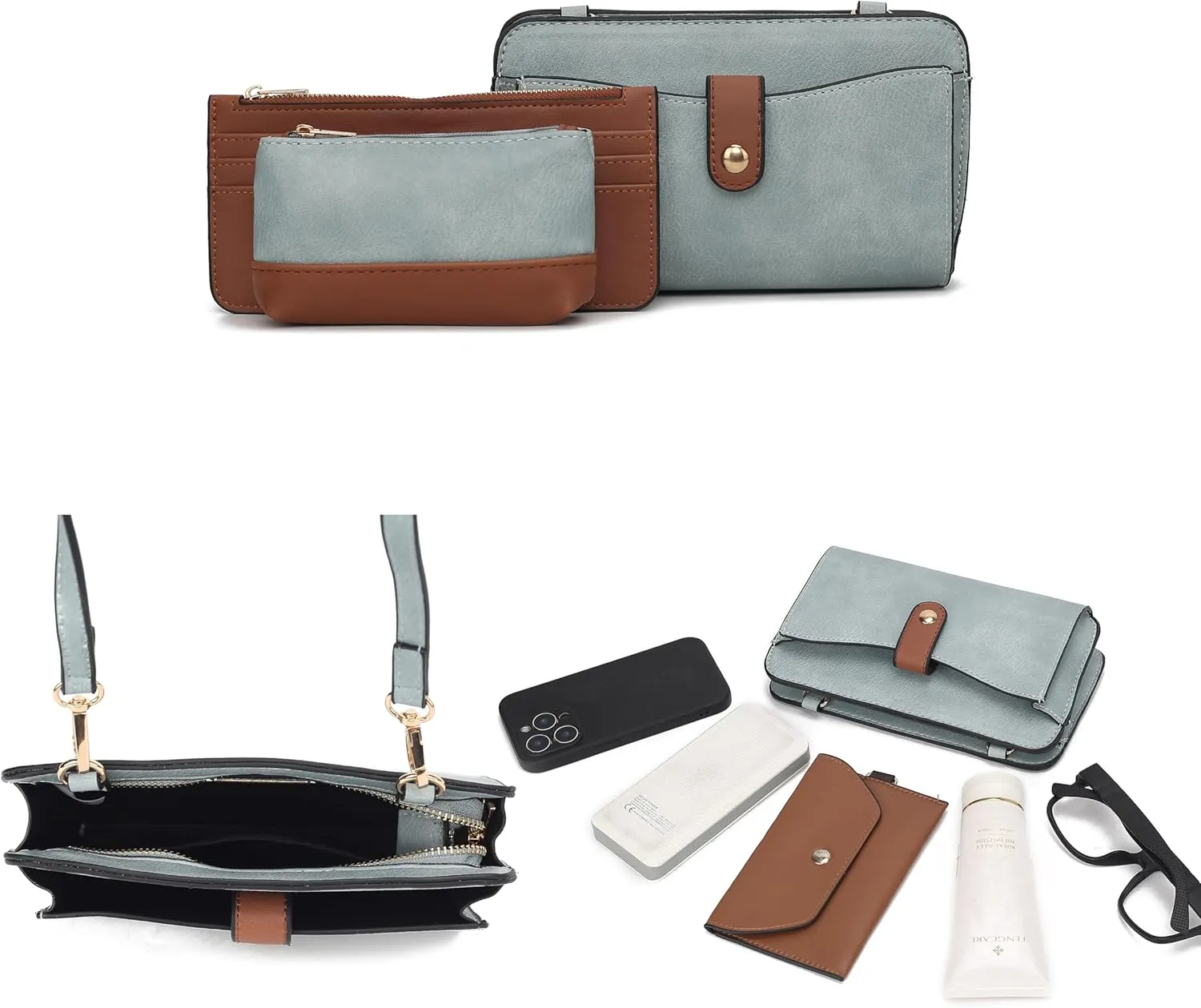 MKF Collection Crossbody bag for women, Vegan Leather Shoulder Bag Handbag Purse with Card Holder by Mia K