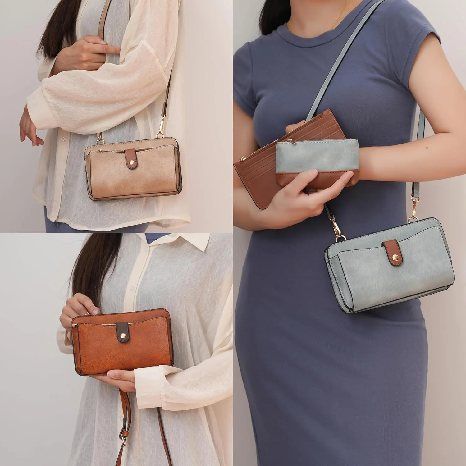 MKF Collection Crossbody bag for women, Vegan Leather Shoulder Bag Handbag Purse with Card Holder by Mia K