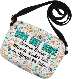 MNIGIU Funny Burn Unit Nurse Gift Intensive Care Unit Crossbody Bag for BICU Nurse Critical Care Nurse