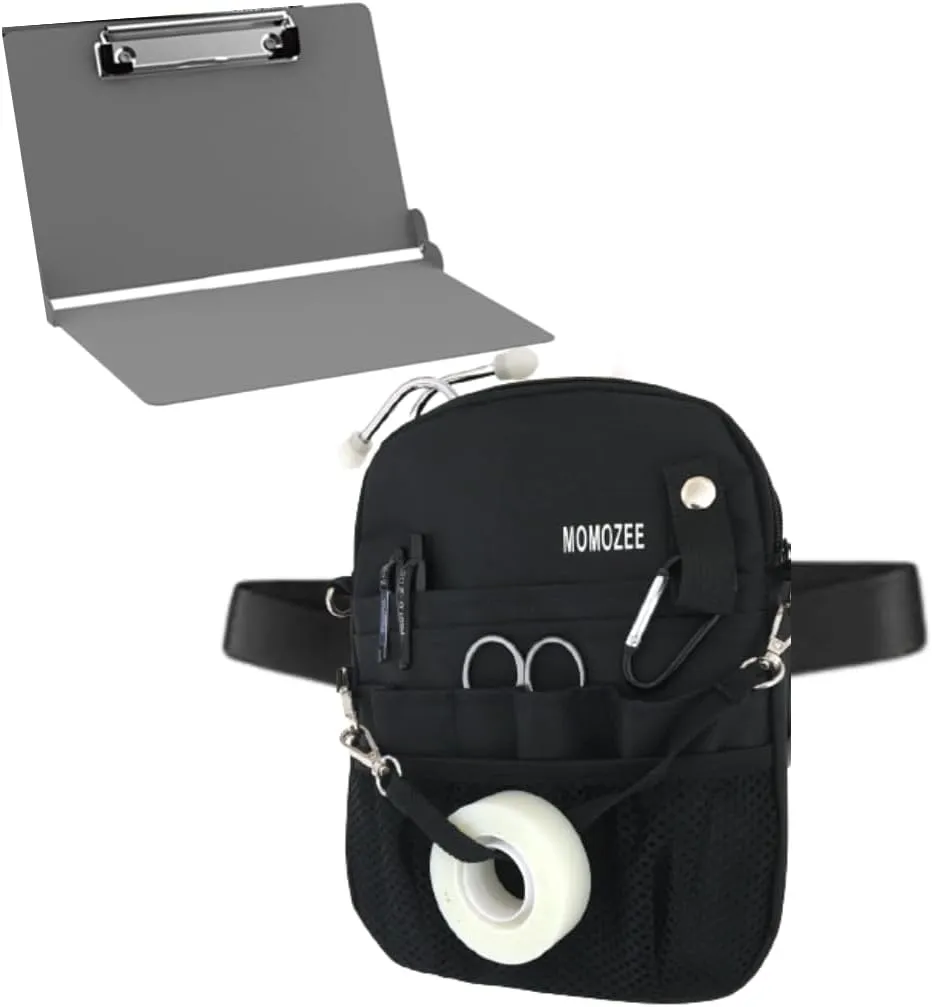 MOMOZEE Nurse Fanny Pack, Nursing Fanny Pack with Medical Supplies, Nurse Pouch and Utility Storage for Stethoscopes,Tape Holder and Scissors, Emergency Nurses and Nursing Student