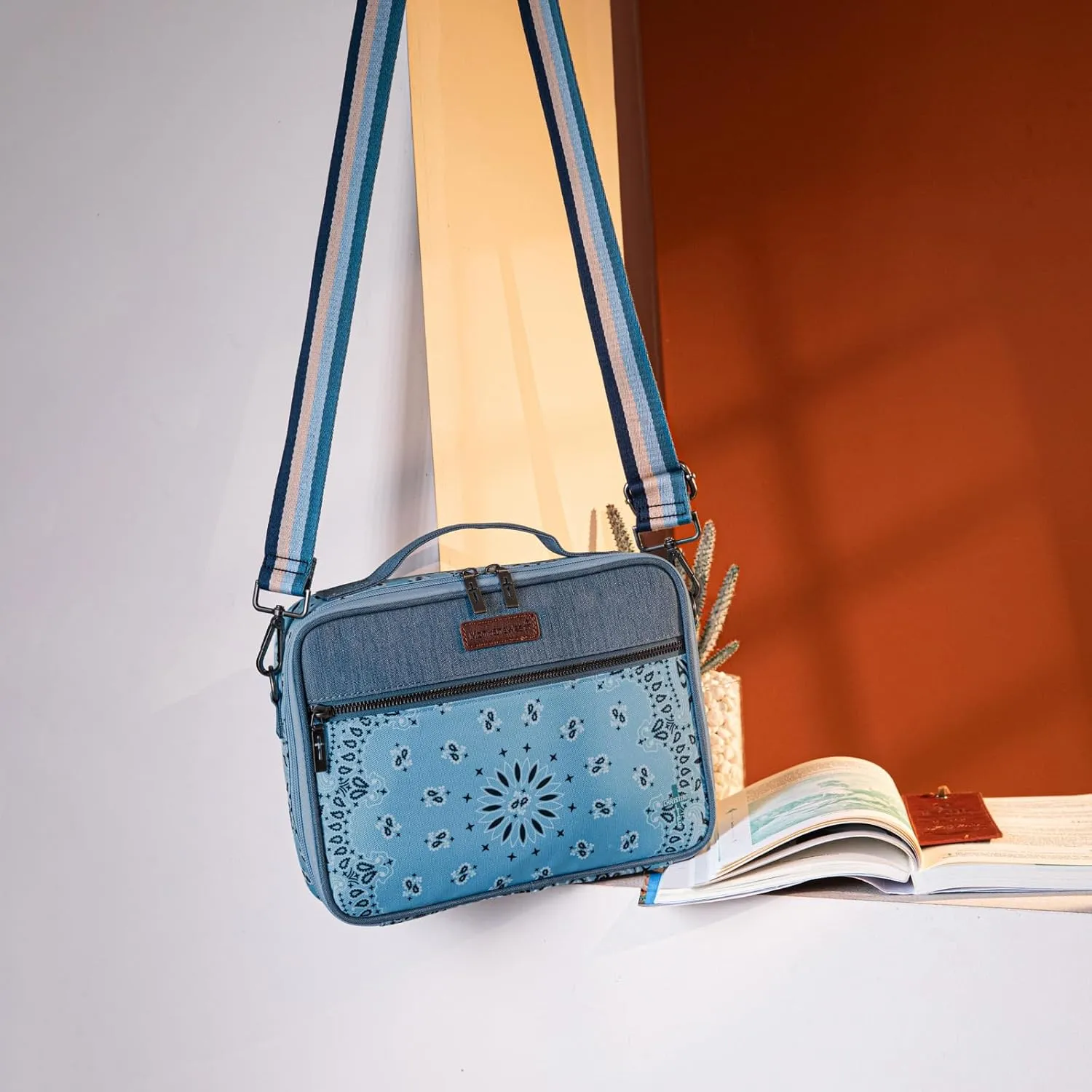 Montana West Bible Covers for Women Men with Leather Bookmark Carrying Book Case Church Bag Outdoor Protective
