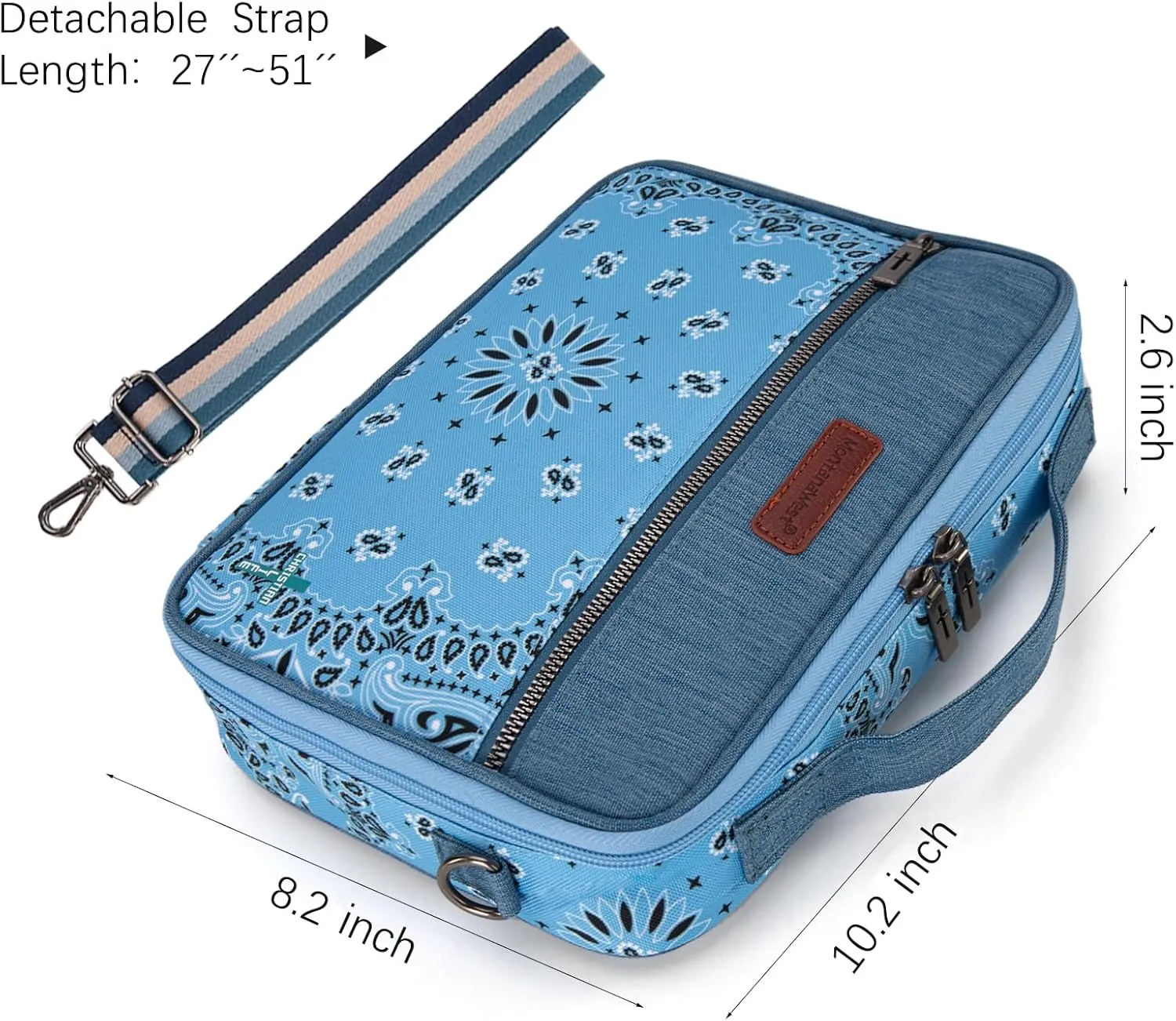 Montana West Bible Covers for Women Men with Leather Bookmark Carrying Book Case Church Bag Outdoor Protective