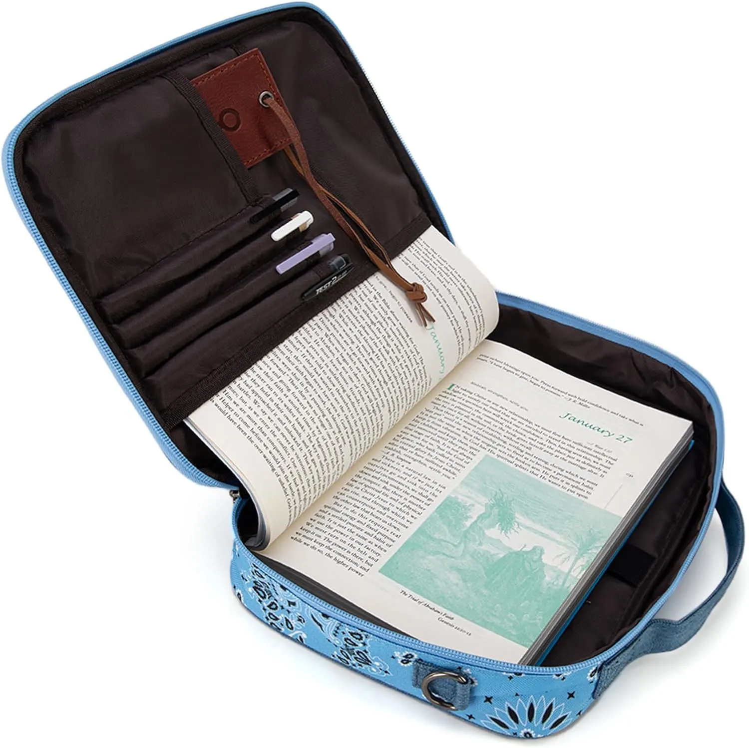 Montana West Bible Covers for Women Men with Leather Bookmark Carrying Book Case Church Bag Outdoor Protective