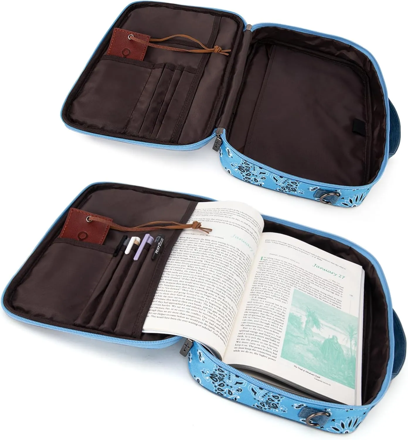 Montana West Bible Covers for Women Men with Leather Bookmark Carrying Book Case Church Bag Outdoor Protective